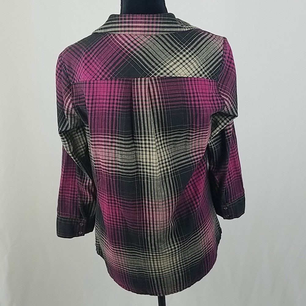 Joie women S "Fara" plaid tuxedo shirt flannel - Picture 6 of 7